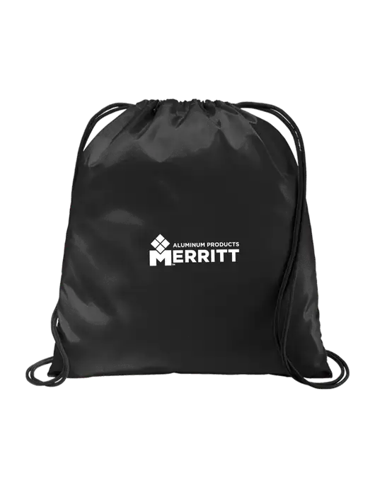 Drawstring  Black Cinch Pack w/Merritt Products Logo