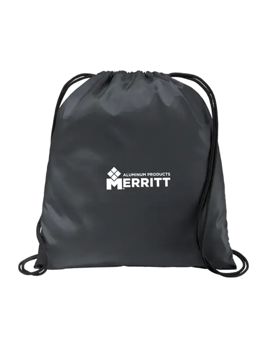 Drawstring  Graphite Grey Cinch Pack w/Merritt Products Logo