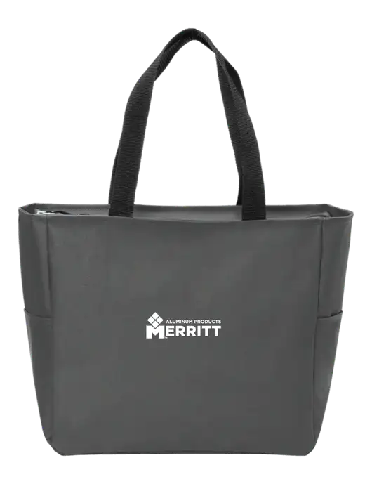 Everyday Charcoal Zip Tote Dark w/Merritt Products Logo