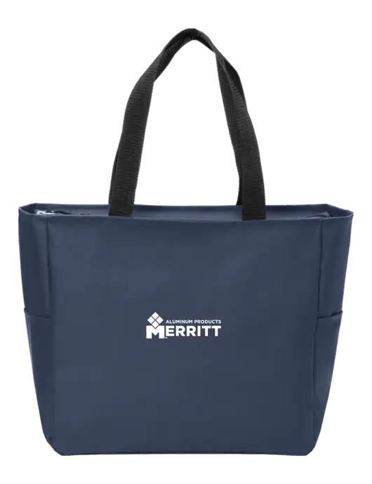 Everyday Navy Zip Tote  w/Merritt Products Logo