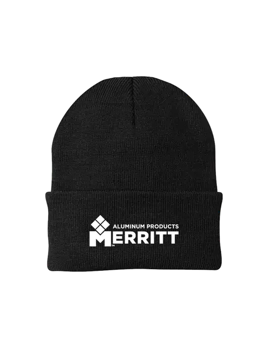 Black Knit Cap w/Merritt Products Logo