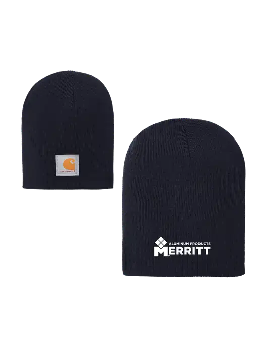 Carhartt Dark Navy Acrylic Knit Hat w/Merritt Products Logo