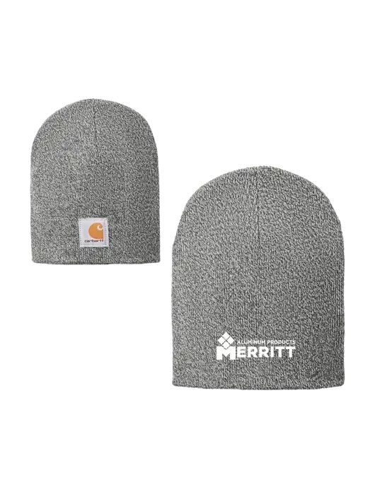 Carhartt Medium Grey Heather Acrylic Knit Hat w/Merritt Products Logo