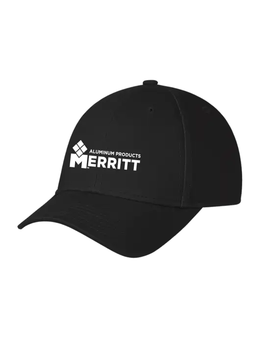 Black Structured Cap Hook & Loop w/Merritt Products Logo