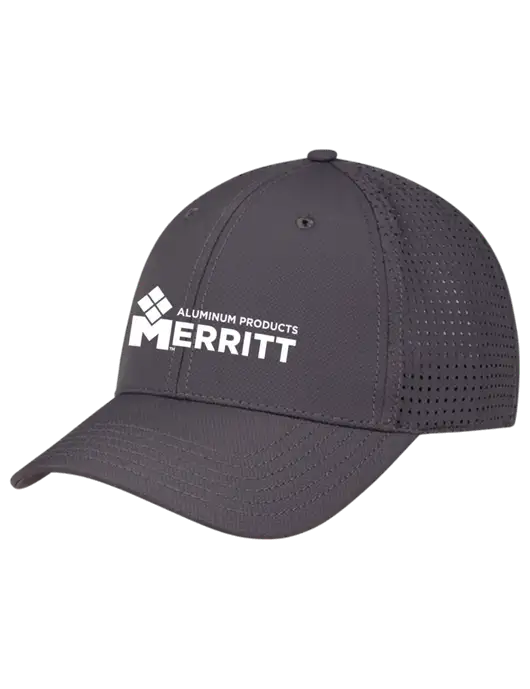 Charcoal Performance Stretchable Cap Hook & Loop w/Merritt Products Logo