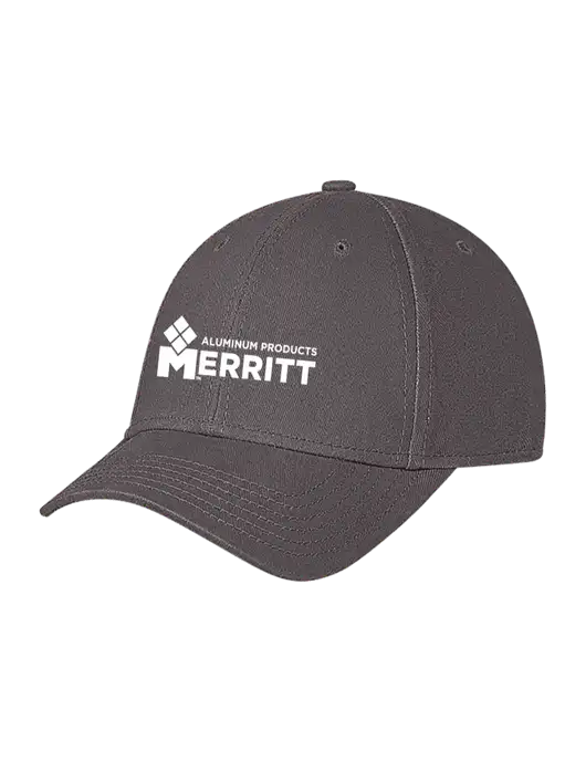 Medium Dark Grey Structured Soft Snap Closure Hook & Loop Cap w/Merritt Products Logo