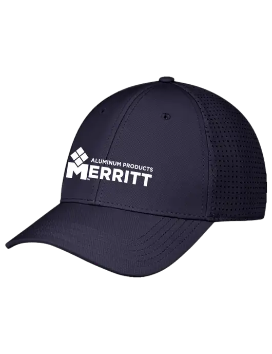 Navy Performance Stretchable Cap Hook & Loop w/Merritt Products Logo
