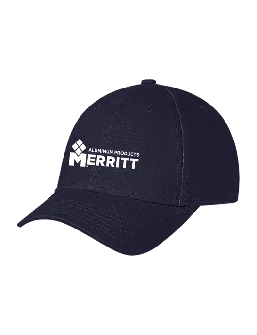 Navy Structured Soft Snap Closure Hook & Loop Cap w/Merritt Products Logo