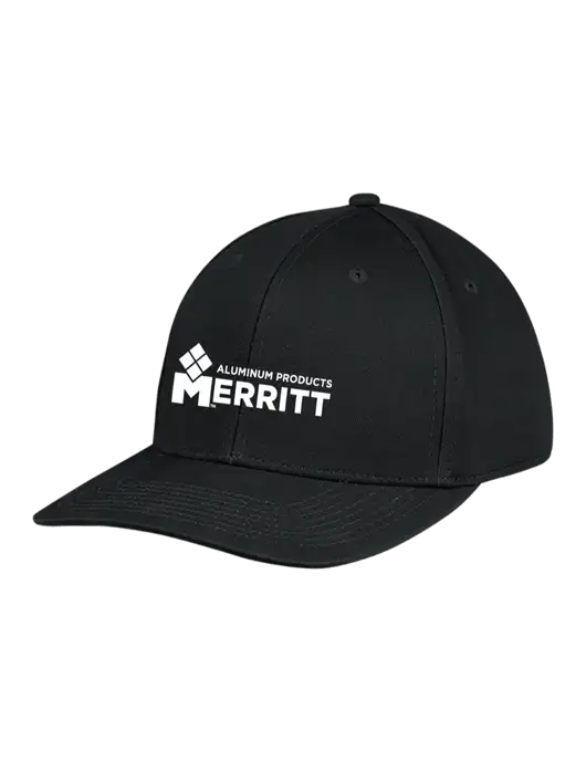 Premium Modern Structured Twill Black Snapback Cap w/Merritt Products Logo