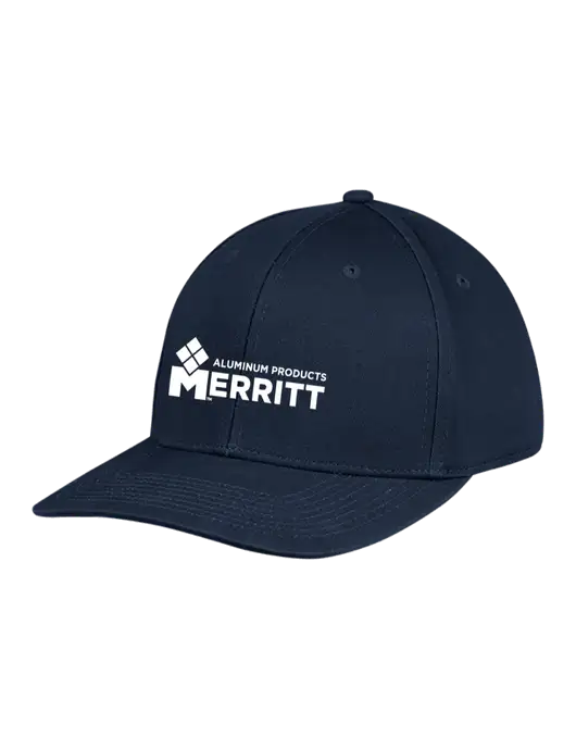 Premium Modern Structured Twill Navy Snapback Cap w/Merritt Products Logo