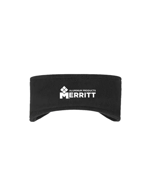 Black Stretch Fleece Headband w/Merritt Products Logo