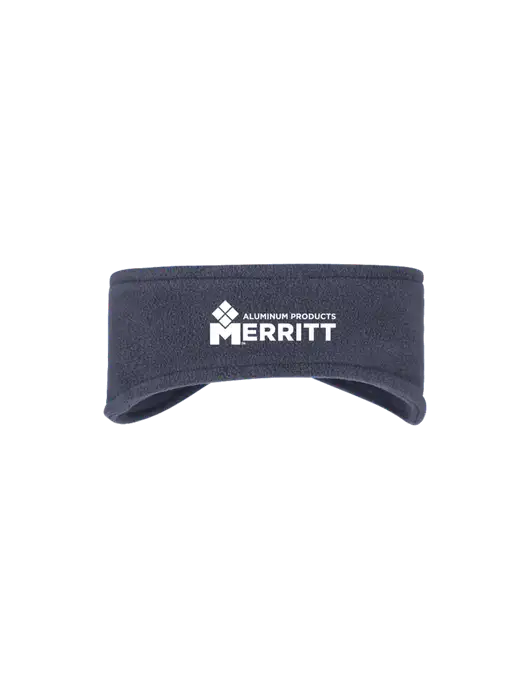 Navy Stretch Fleece Headband w/Merritt Products Logo