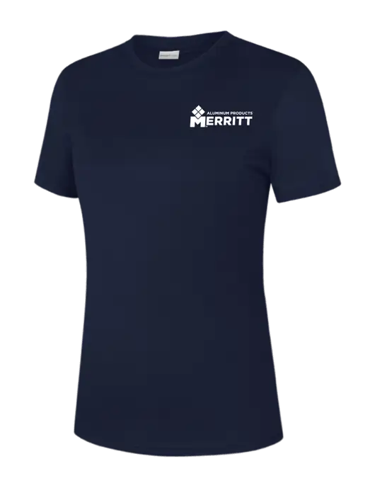 Womens Navy PosiCharge Competitor Tee w/Merritt Products Logo